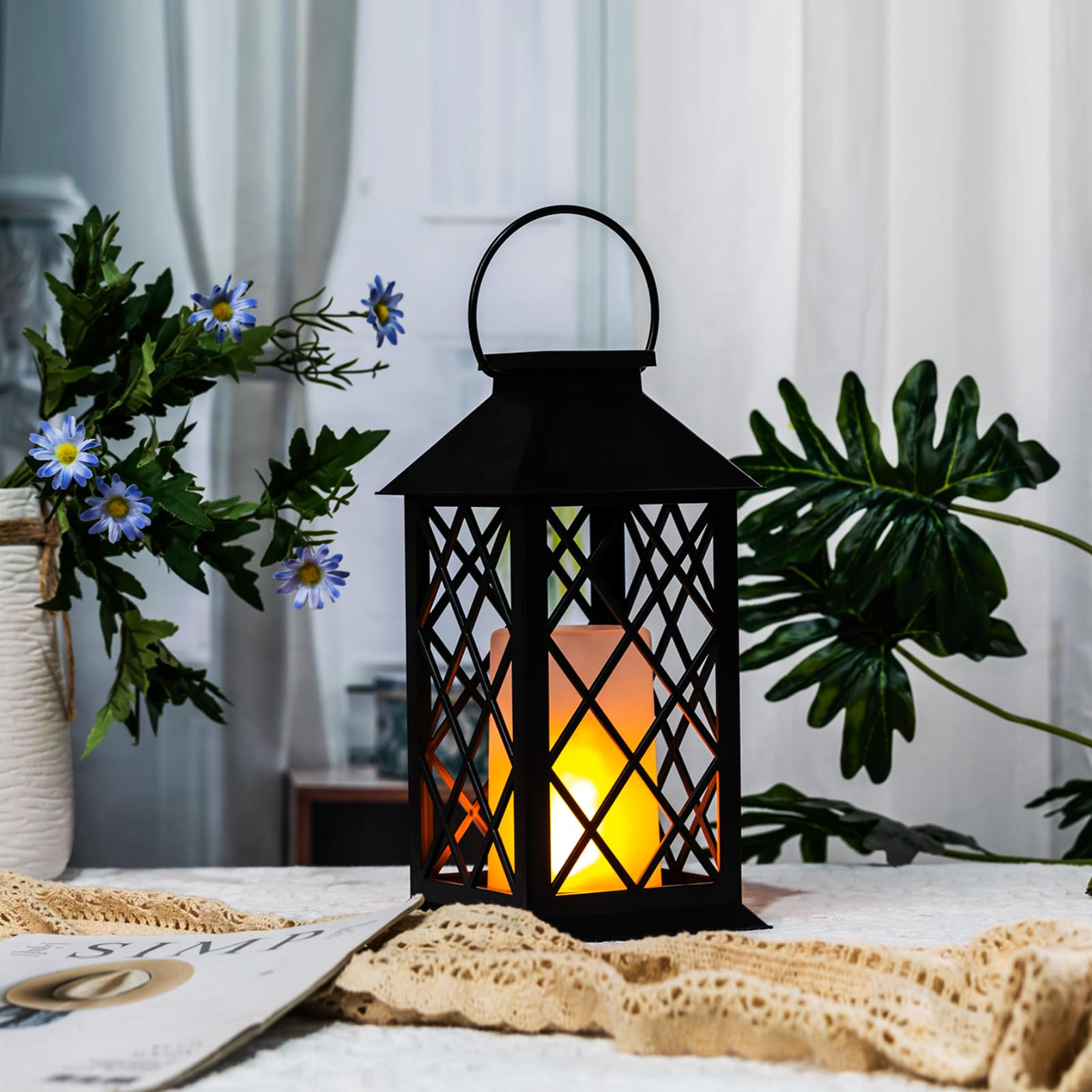 Simplelight 11 Inch Decorative Lanterns-IP44 Waterproof Outdoor Hanging Lante...