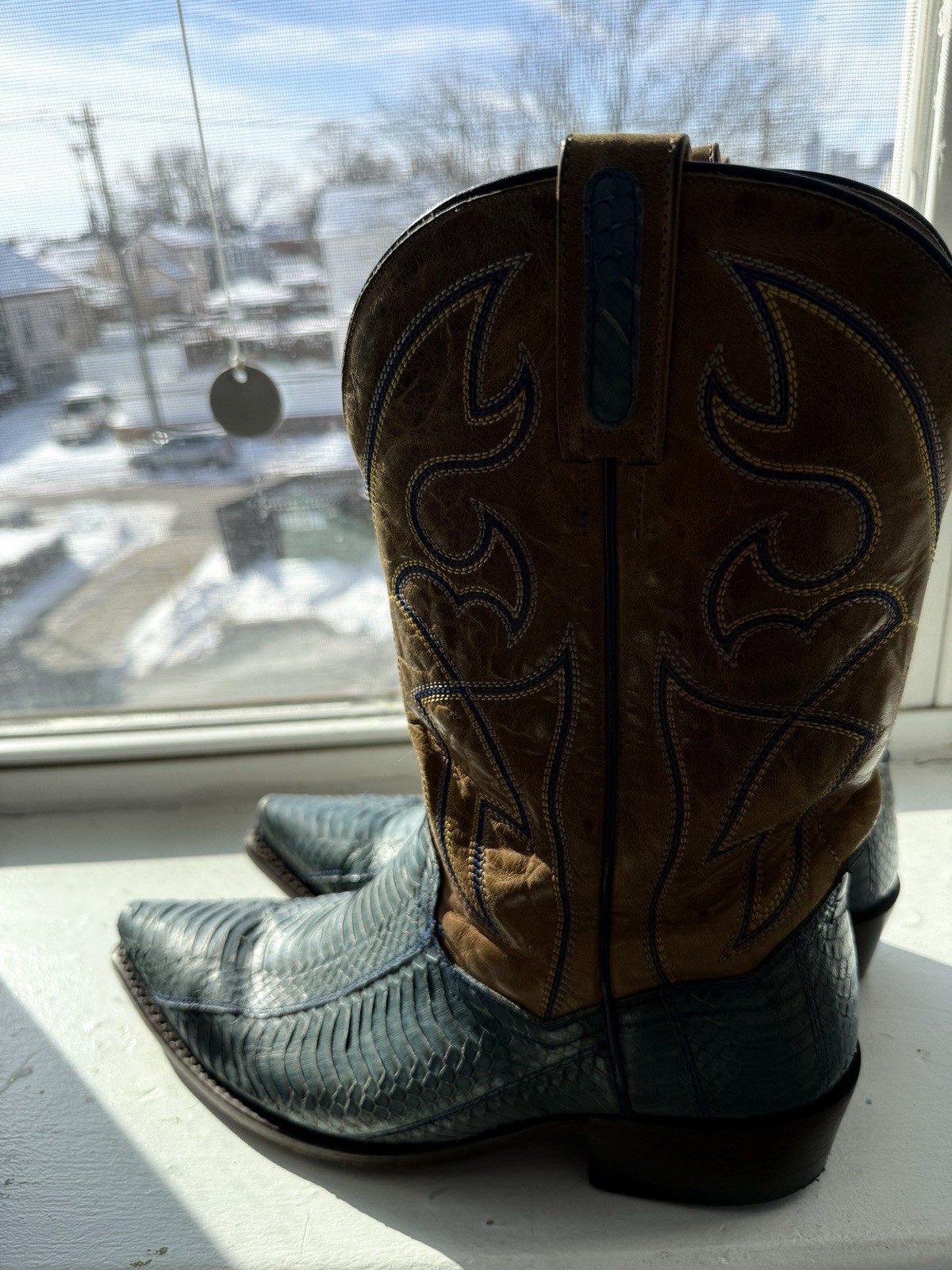 Dan Post Blue Python Cowboy Boots 10.5 - image 3