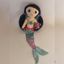 First and Main Fanta Sea Friends Mermaid Cloth Doll Luna Black Hair Green Top