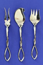 3 Pcs Frank M. Whiting FWS7 Open Handle Sterling Silver Hostess Serving Set