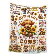 Cow Blanket Gifts for Girls Boys 40"x50" for Kids Just a Girl Who Loves Cows