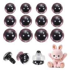 16/18/20mm Star Safety Eyes, 30Pcs Doll Crocheting Safety Eyes Pink