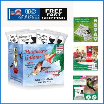 Preservative-Free Hummingbird Nectar Powder - 64 oz, Made in the USA, 4 Packets
