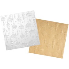 6 6inch Bauble Bells Ornaments 3D Embossing Folder, Clear