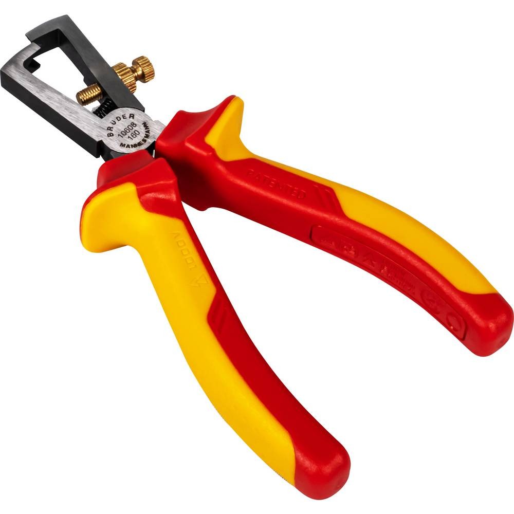 Pince à dénuder Brüder Mannesmann M10608 avec vis de réglage pour dénuder sans abîmer les fils