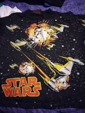 Vintage Star Wars Episode 1 Naboo Fighter T Shirt Children Kids Size 5 HTF Rare 