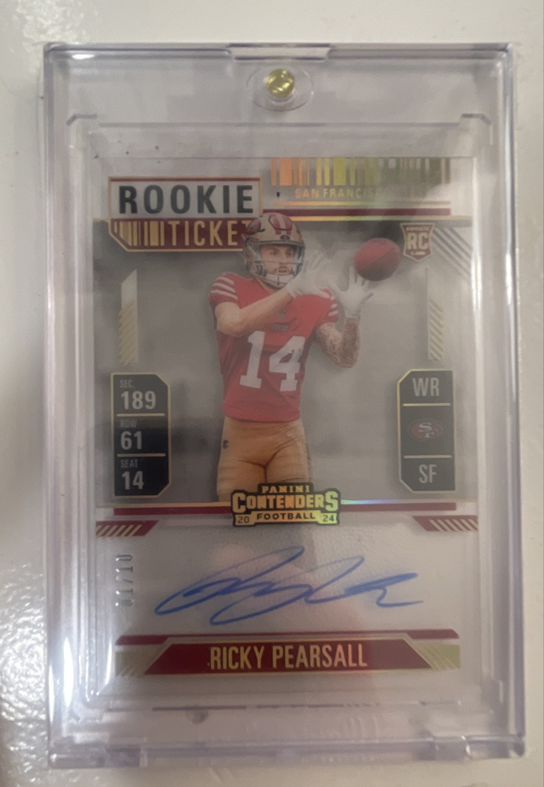 2024 Panini Contenders - Rookie Ticket RPS Ricky Pearsall #109 Clear Ticket /10