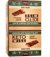 HealthSmart Foods Keto Wise Meal Bar Chocolate Peanut Blast 12 bars