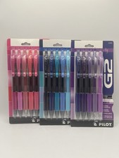Pilot G2 Retractable Gel Ink Pens, Fine Point, 0.7mm, Assorted Blue Pink Purple