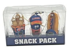 Florida Gators Snack Pack 3 Piece Ornament Set  NCAA Peanuts Hot Dog Soda