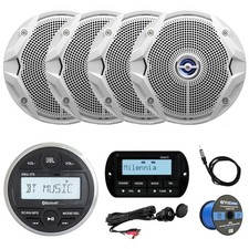 JBL PRV175 Stereo Receiver, 4X 6.5" Speaker, USB/AUX Mount, Remote,Antenna, Wire