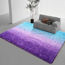 DweIke Shag Area Rug, 5x8 Ft Indoor Ultra Soft Plush 5 ft x 8 ft Purple Blue