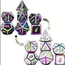 Color Changing Metal DND Dice Set for Dungeons and Dragons RPG, D&D, Roleplay