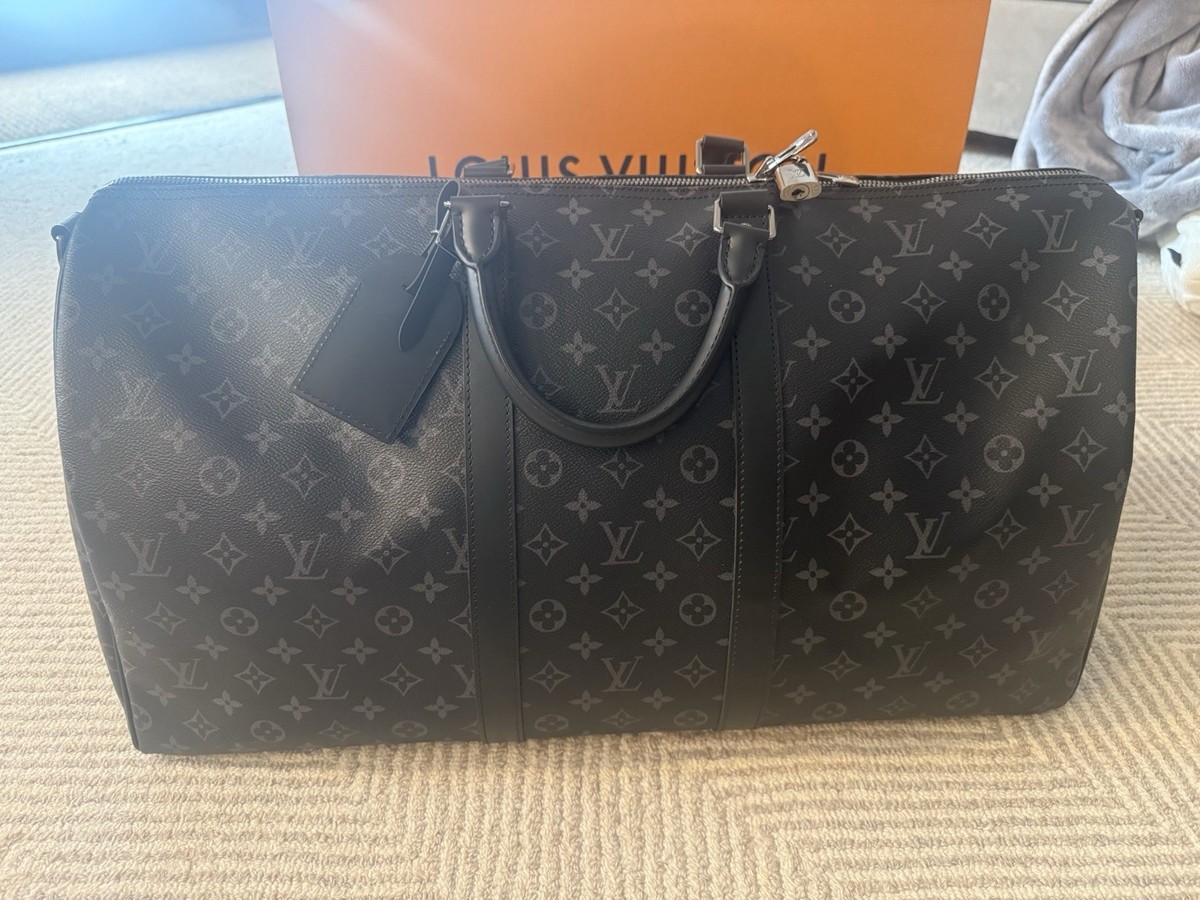Louis Vuitton Keepall Bandoulière 55 Monogram Eclipse Leather