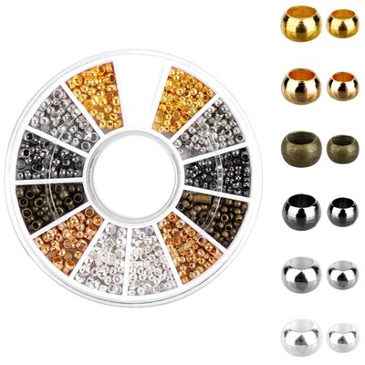 Schmuck Quetschperlen Set 720 Stück Edelmetallfarben für Armband Halskette