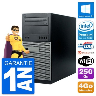 PC tour Dell Optiplex 790 MT Intel G630 RAM 4Go Festplatte 250Go Windows 10 Wifi