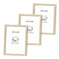 Beige Wood Picture Frames 5x7 - Set of for Gallery Wall, Collage Wall 5x7 in 3