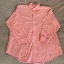 Brooks Brothers Madison Button Up Shirt Mens 16-33 Orange Check Supima Cotton