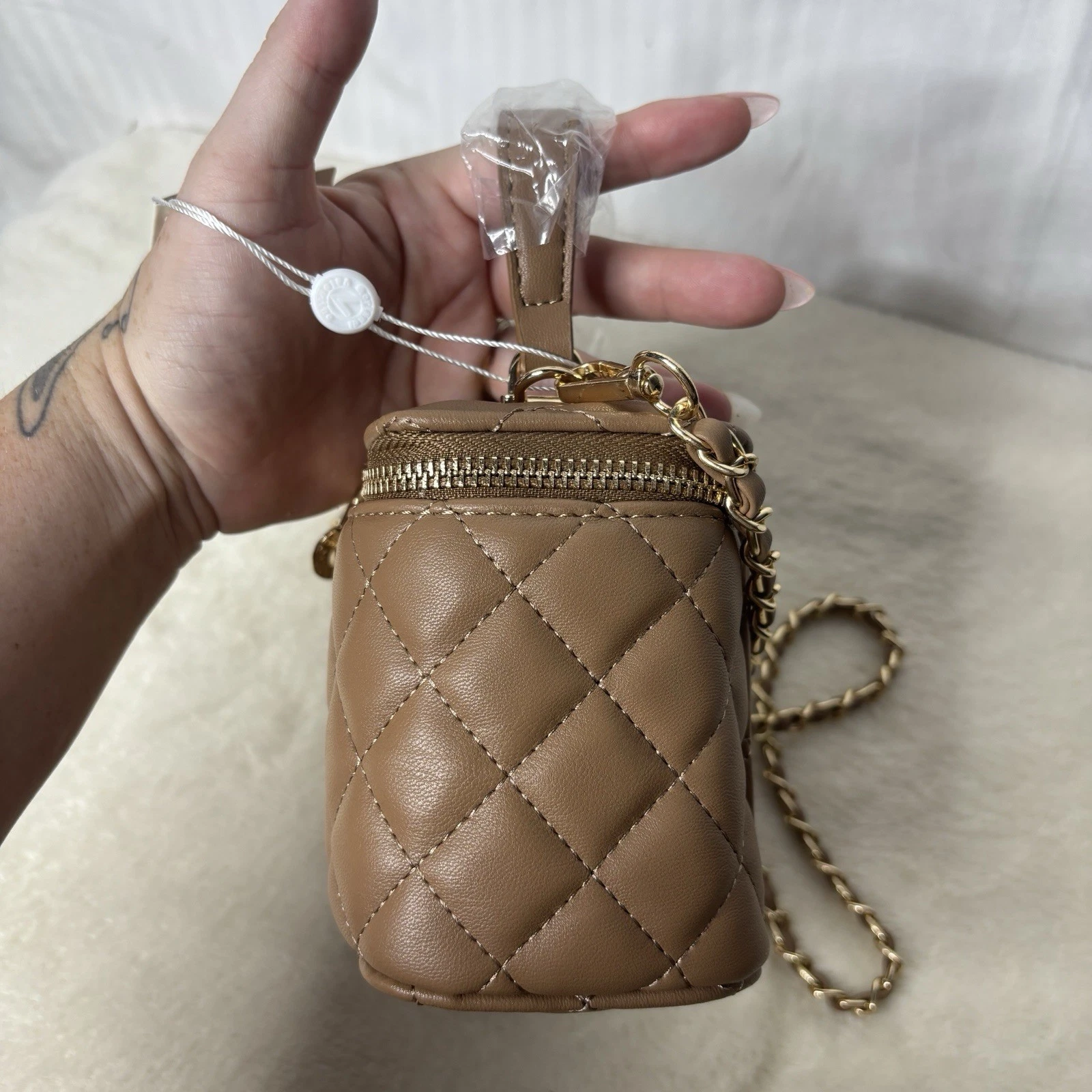 Valentino Orlandi Borsa Vanity Box Manico Superiore in Taupe (NUOVA) MSRP $330
