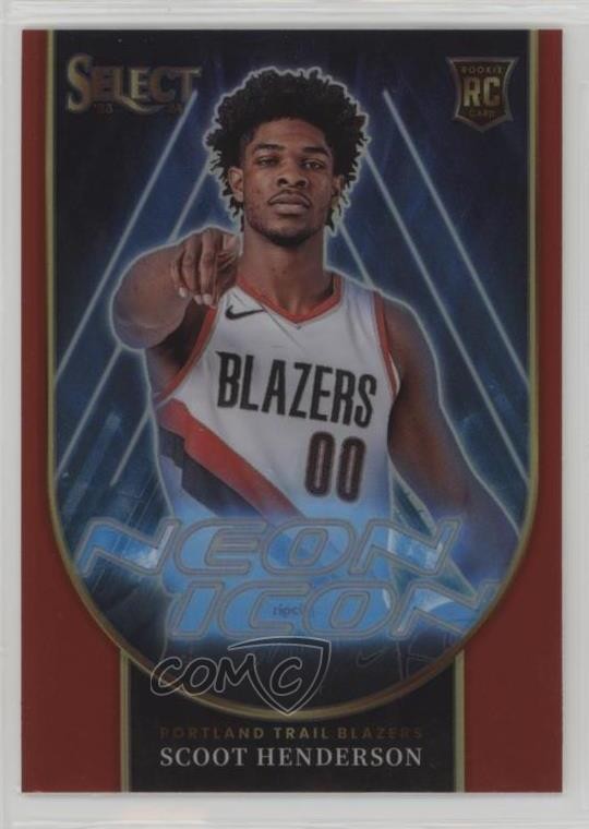 2023-24 Panini Select Neon Icons Red Prizm Scoot Henderson #7 16i3