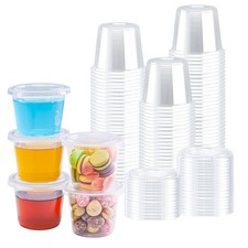 BYSNOW 360 Sets 4 oz Plastic Portion Cups with Lids, Small Clear 4oz, clear