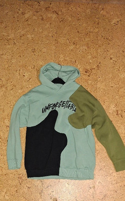 ungetragen: Sisley Hoodie Sweatshirt Gr. XL (146/152) khaki, schwarz + grün