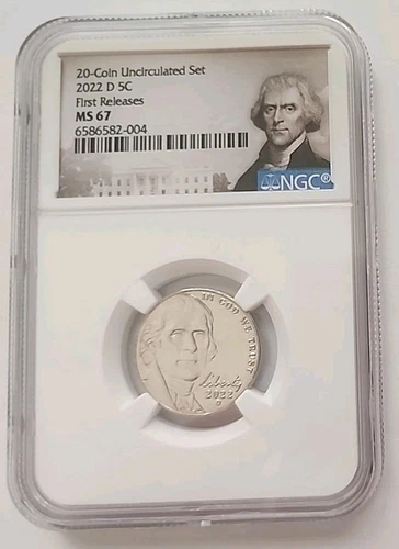 2022 D Jefferson Nickel 5c NGC MS 67  First Releases # 6586582-001-002-003-004