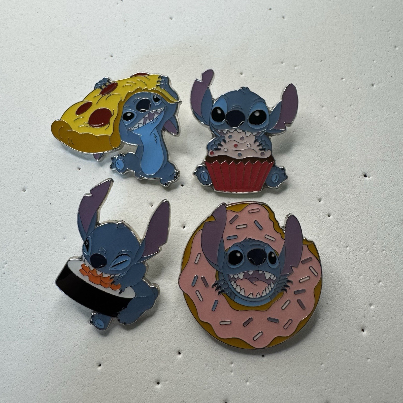 Disney Loungefly Stitch Meal Time Snack Pin Set Lilo And Stitch Pizza Cupcake