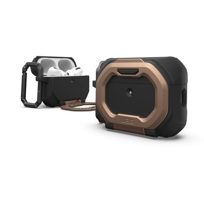 UAG AirPods Pro 3rd Gen Case - Phone Stand Carabiner Monarch Black/Aged Bronze
