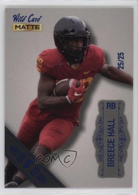 2022 Wild Card MATTE Silver 5 Stripe 25/25 Breece Hall #MB-6 Rookie RC 0tb7