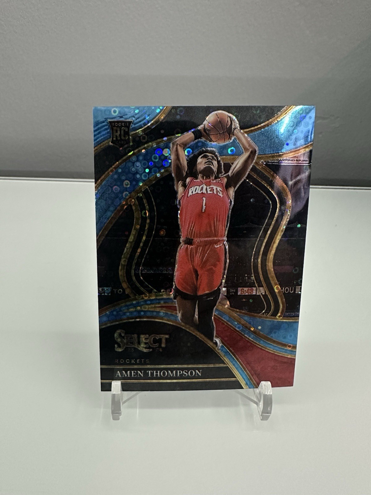 2023-24 Select - Courtside Amen Thompson #274 Light Blue Disco Prizm /99 (RC)
