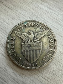 1918 S 50 Centavos US Philippines silver .750 lot 3322