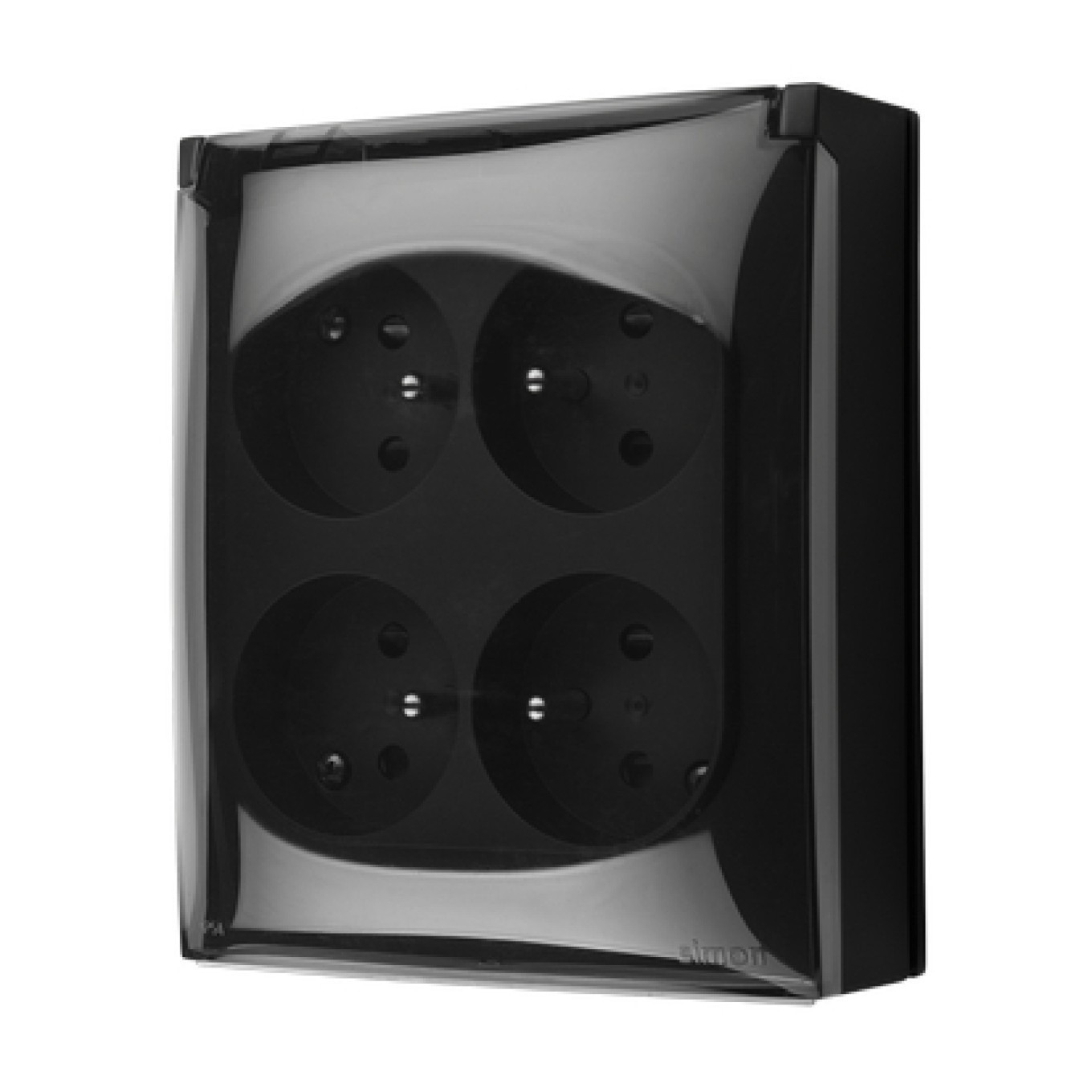 Socket IP44, 4 way with grounding. Simon Aquaclick ACGZ4/49A
