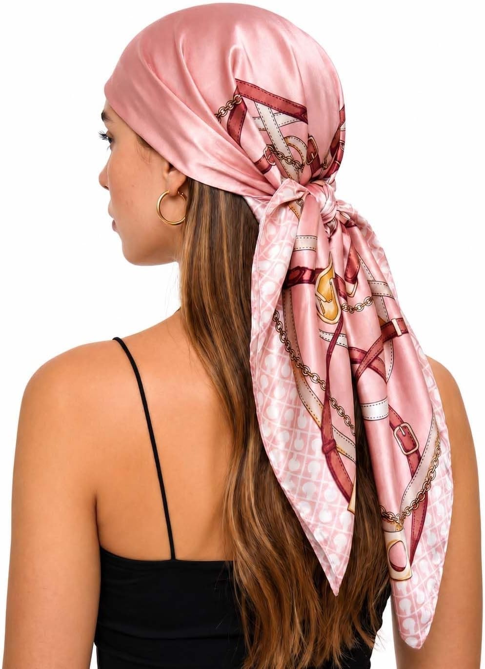 Large Square Satin Hair Scarf Wrap 35x35