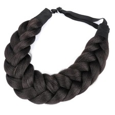 Thick Shaggy fluffy Wide 2 Strands Hair Braided Headband Chunky Plaited Braid...