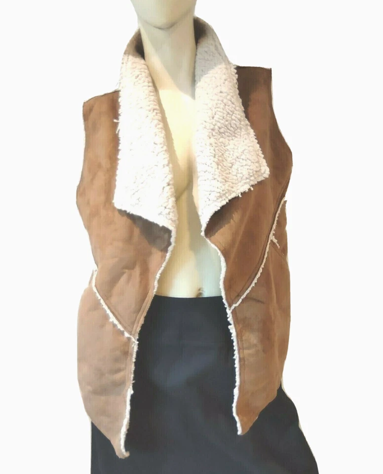 Sanctuary Faux Shearling Vest Womens Size Medium Vegan Washable Western Cowgirl - Image 4 of 4