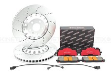 PARA AUDI RS4 B9 RS5 F53 DISCOS DE FRENO DELANTEROS PERFORADOS CRUZADOS PASTILLAS SENSOR DE CABLE 375mm