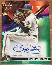 2021 Topps Finest Devin Williams #FA-DW True Green Refractor Auto 36/99 SSP