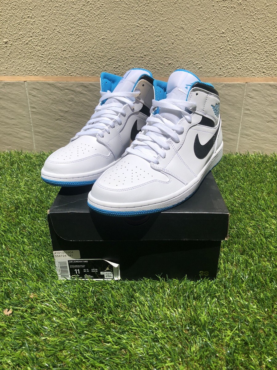 靴 Nike Air Jordan 1 Mid Laser blue Nike Air Jordan 1 Mid Laser Blue Unboxing and On-Foot Review