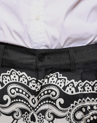 DOLCE & GABBANA Pants Black Bandana Silk Dress Men Trouser DOLCE & GABBANA Pants Black Bandana Silk Dress Men Trouser