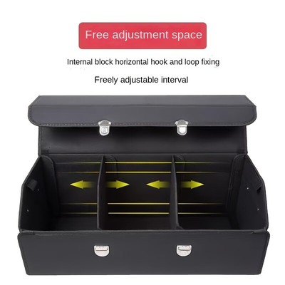 Multi functional and ultra large capacity storage box for car trunk storage
