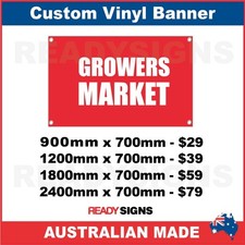 GROWERS MARKET - CUSTOM VINYL BANNER SIGN - Australian Made