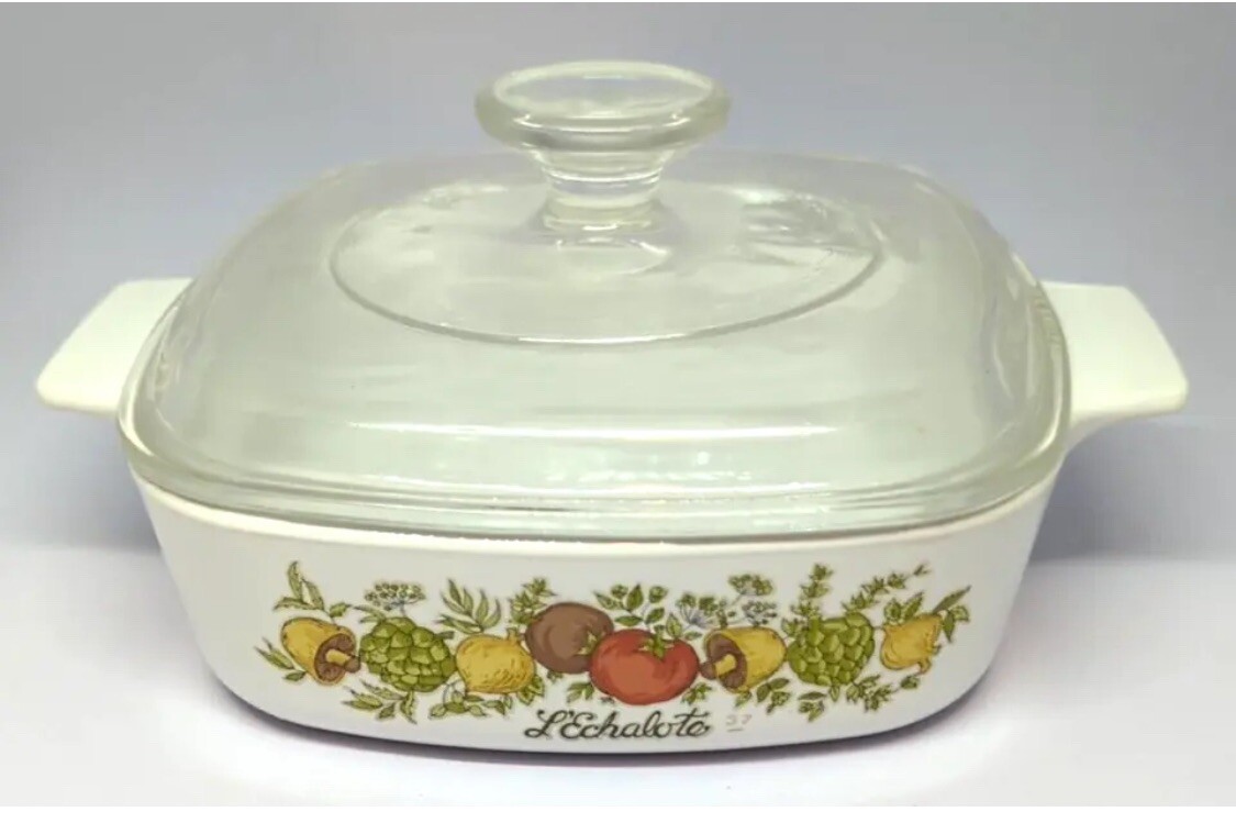 Vintage Corning Ware SPICE of LIFE L’Echalote Casserole A-1-B w/ Pyrex Lid 1 Qt