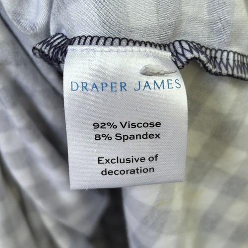 Draper James Jo Dee Dress Size Large Gingham Blue White Smocked Cottage Beach - Picture 6 of 7