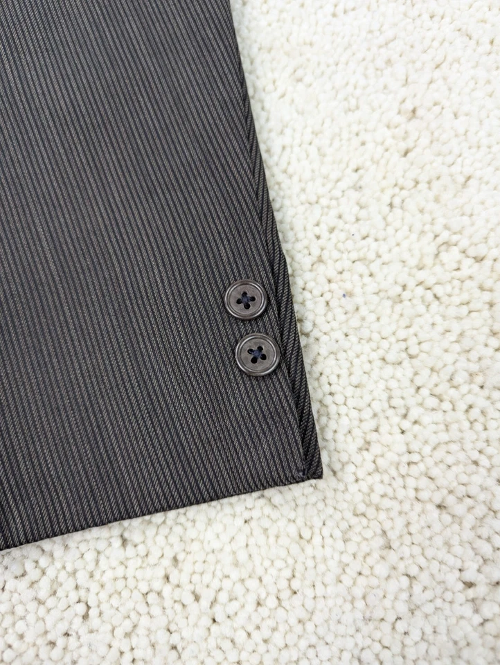 Terno Tallia Uomo Masculino 44R 38x28 Lã Verde Marrom Vintage 2 Peças Feito na União EUA - Imagem 3 de 4