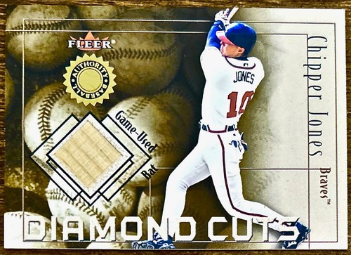 2001 Fleer Authority Diamond Cuts, Atlanta Braves, Used Bat Chipper Jones # 48