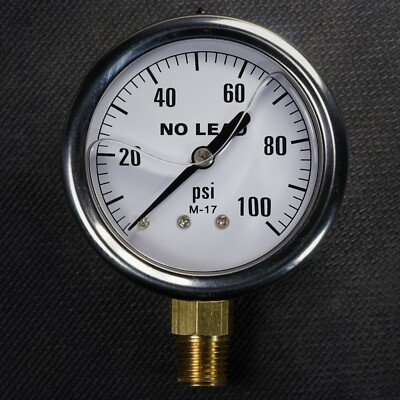 NEW Stainless Steel Liquid Filled Pressure Gauge 0-100 PSI 2.5'' Face 1/4'' NPT