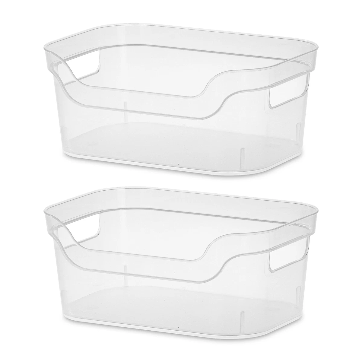 Sterilite 9.5 x 6.5 x 4 inch Clear Open Storage Bin with Carry Handles (48 Pack)