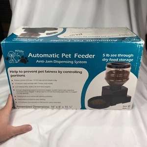 Automatic Pet Feeder w Digital Display & Voice Recorder - 5LBS Cats & Small Dogs