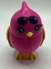 Little Live Pets Bird Pink Pippy Hippy Whistles Yellow Beak Feet Eyelashes Works